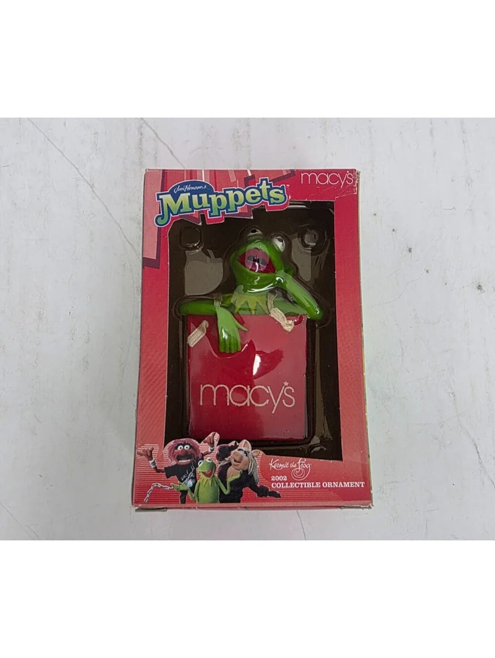 Vintage 2002 New Macy's Muppets Collectible Ornament Kermit the Frog 3.5